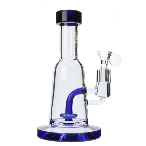 9" Rolled Neck and Donut Perc Bong / Water Pipe Glass -4564