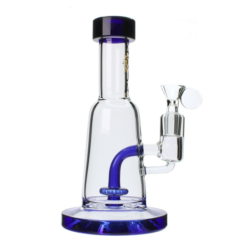 9" Rolled Neck and Donut Perc Bong / Water Pipe Glass -4564