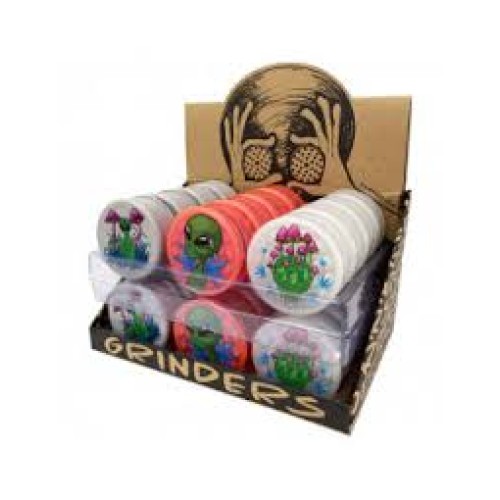 ALIEN SHAPE Grinder  3 piece  Box 6 piece Mix Color  | GR400-6934