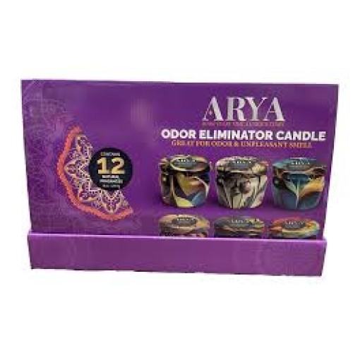 ARYA - CANDLE Odor Eliminator Natural Fragances Display 12 piece | Candle6587