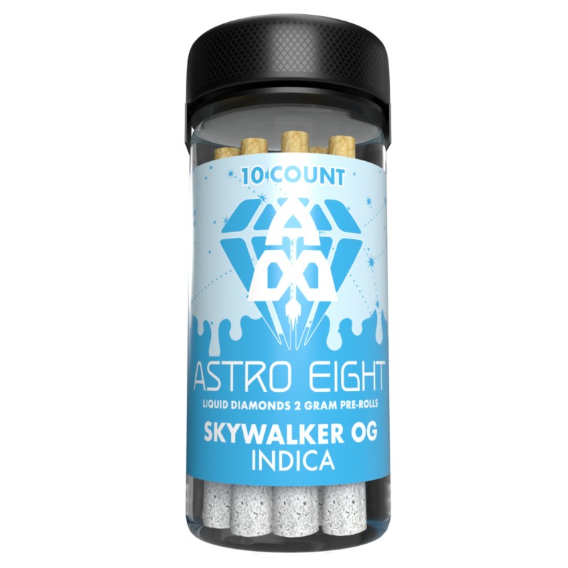Astro Eight  -  Liquid Diamonds 2 gm  PreRoll | Sky Walker OG - Indica  | 10 piece Jard