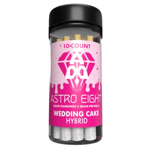 Astro Eight  -  Liquid Diamonds 2 gm  PreRoll | Wedding Cake - Hybrid - 10 piece Jard