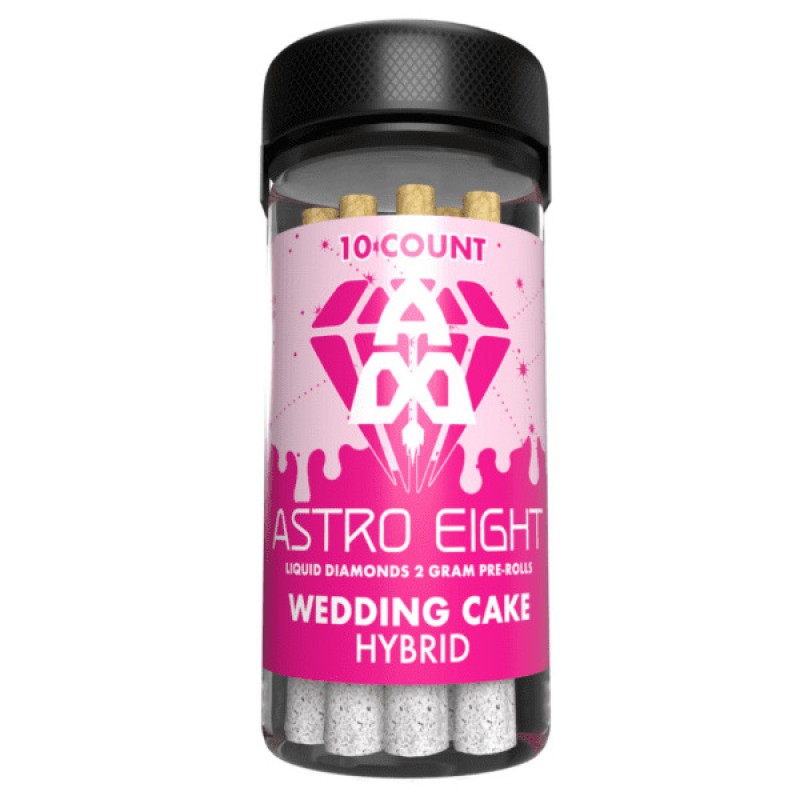 Astro Eight  -  Liquid Diamonds 2 gm  PreRoll | Wedding Cake - Hybrid - 10 piece Jard