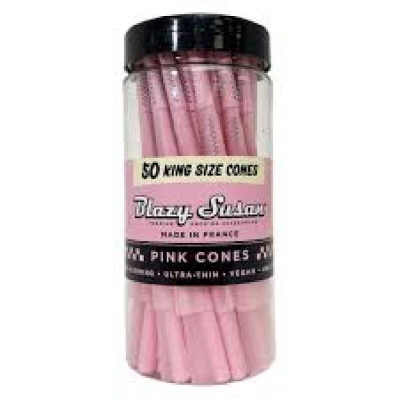 Blazy Susan Pink Pre Rolled Cones King Size 50ct jar