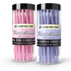 Blazy Susan Pink Pre Rolled Cones Queen Size 25ct jar